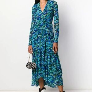 Ganni Blue Floral Dress